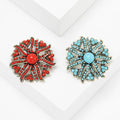 Alloy Turquoise Sunflower Brooch Pin For Vintage Apparel Accessories view 1