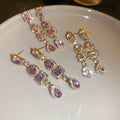 Alloy Rhinestone Geometric Waterdrop Drop Earrings For Women Fashion OL Style view 1