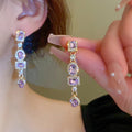 Alloy Rhinestone Geometric Waterdrop Drop Earrings For Women Fashion OL Style view 3