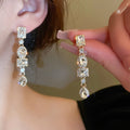 Alloy Rhinestone Geometric Waterdrop Drop Earrings For Women Fashion OL Style view 4