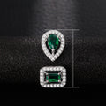 Geometric Teardrop Square Cubic Zirconia Open Ring Light Luxury Adjustable Finger Jewelry view 5