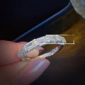 Sparkling T Shape Square Zircon Ring Micro Pave Niche Design Light Luxury Fashion Finger Ring view 5