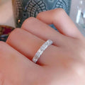Sparkling T Shape Square Zircon Ring Micro Pave Niche Design Light Luxury Fashion Finger Ring view 3