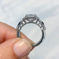 Sparkling Zircon Princess Cut Ring For Women, Trendy Cross Border Fashion Finger Jewelry view 4