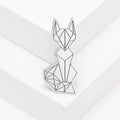 Stainless Steel Gold Fox Brooch Pin For Fashion Apparel view 3