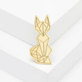 Stainless Steel Gold Fox Brooch Pin For Fashion Apparel view 6