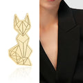 Stainless Steel Gold Fox Brooch Pin For Fashion Apparel view 2