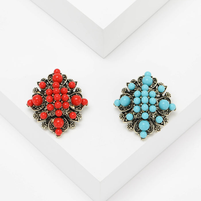 Vintage Alloy Geometric Brooch Pin For Bohemian Style Apparel