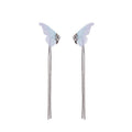 Elegant Blue Butterfly Wing Alloy Rhinestone Long Tassel Drop Dangle Sweet Fairy Style Earrings view 5