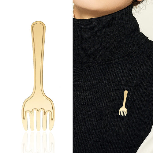 Stainless Steel Fork Brooch Pin For Anti Exposure Clothing Decoration
