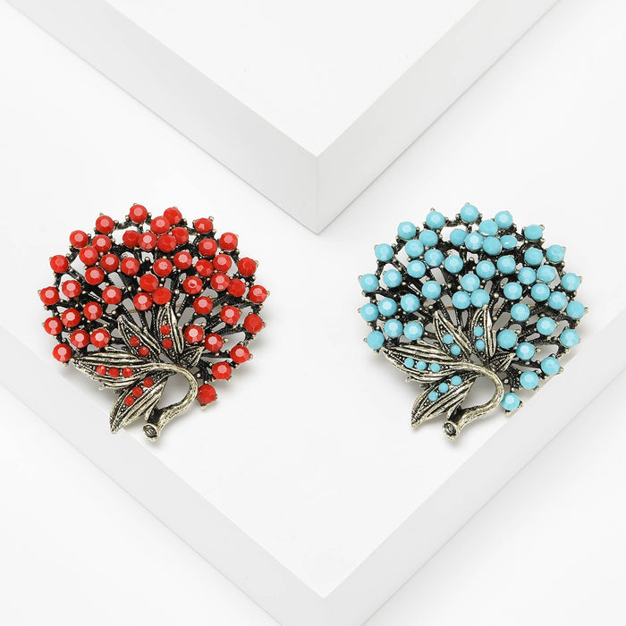 Alloy Vintage Rhinestone Brooch Pin For Middle Eastern Fashion Apparel