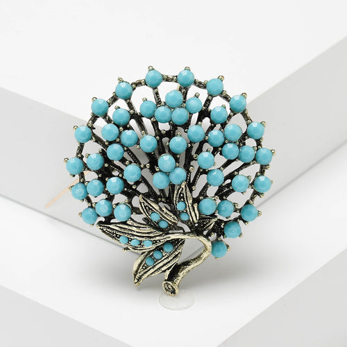 Alloy Vintage Rhinestone Brooch Pin For Middle Eastern Fashion Apparel
