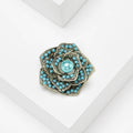 Alloy Pearl Blue Flower Brooch Pin For Vintage Suit Accessories view 4