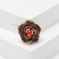 Alloy Pearl Blue Flower Brooch Pin For Vintage Suit Accessories view 3