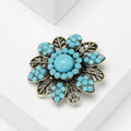 Vintage Alloy Bohemian Flower Brooch With Rhinestones For Clothing view 4