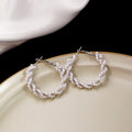 Elegant Geometric Wire Hoop Faux Pearl Beaded Alloy Statement Luxury Fashion Earrings view 2