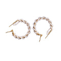 Elegant Geometric Wire Hoop Faux Pearl Beaded Alloy Statement Luxury Fashion Earrings view 5