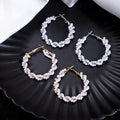 Elegant Geometric Wire Hoop Faux Pearl Beaded Alloy Statement Luxury Fashion Earrings view 1