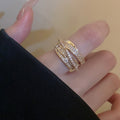 Korean Light Luxury Zircon Multi Layer Open Ring For Women view 1