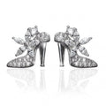 High Heel Crystal Shoe Stud Earrings Vintage Artistic Mini Creative Fashion Ear Jewelry view 2