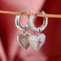 Hip Hop Broken Heart Dangle Earrings With Full Zircon Pave, Unisex Statement Ear Jewelry view 4