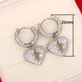 Hip Hop Broken Heart Dangle Earrings With Full Zircon Pave, Unisex Statement Ear Jewelry view 5