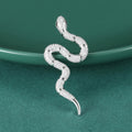 Copper Zircon Snake Brooch Pin For Suits And Unisex Accessories view 3