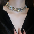 Fashion OL Geometric Ring Artificial Crystal Statement Collarbone Necklace view 1