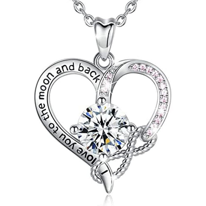 Creative Heart Pendant Necklace Mother's Day Gift European American Fashion Clavicle Chain