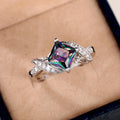 Creative Square Diamond Colorful Zircon Ring For Women European American Party Jewelry view 3