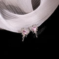 Elegant Molten Alloy Heart Studs With Pink Crystal Rhinestone Drip Design For Women Fashion Earrings view 3