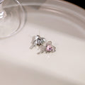 Elegant Molten Alloy Heart Studs With Pink Crystal Rhinestone Drip Design For Women Fashion Earrings view 4