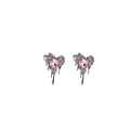Elegant Molten Alloy Heart Studs With Pink Crystal Rhinestone Drip Design For Women Fashion Earrings view 5