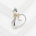 Alloy Rhinestone Bow Cat Brooch Pin For Cute Versatile Accessories view 3
