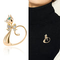 Alloy Rhinestone Bow Cat Brooch Pin For Cute Versatile Accessories view 2