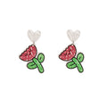 Cute Acrylic Cartoon Flower Stud Drops Fresh Daisy Rose Tulip Sunflower Girls Fashion Earrings view 5