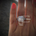 Copper White Gold Plated Zircon Double Layer Ring For Women, European American Sparkling Jewelry view 4