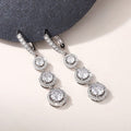Long Tassel Round Zircon Dangle Earrings For Women, Versatile Statement Jewelry view 4