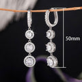 Long Tassel Round Zircon Dangle Earrings For Women, Versatile Statement Jewelry view 5