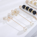 Alloy Rhinestone Pearl Safety Brooch Pin For Shirts And Cardigans view 4