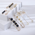 Alloy Rhinestone Pearl Safety Brooch Pin For Shirts And Cardigans view 3