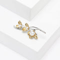 14K Gold Plated Pearl Flower Brooch Pin For Women’s Apparel view 3