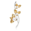 14K Gold Plated Pearl Flower Brooch Pin For Women’s Apparel view 1