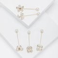 Alloy Rhinestone Butterfly Clover Pearl Brooch Pin For Cardigans view 5