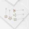 Alloy Rhinestone Butterfly Clover Pearl Brooch Pin For Cardigans view 3