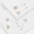 Alloy Rhinestone Butterfly Clover Pearl Brooch Pin For Cardigans view 1