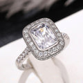 Luxury Rectangular Rock Candy Style Women Ring, Princess Banquet Jewelry For Evening Dress view 3