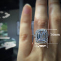 Luxury Rectangular Rock Candy Style Women Ring, Princess Banquet Jewelry For Evening Dress view 5