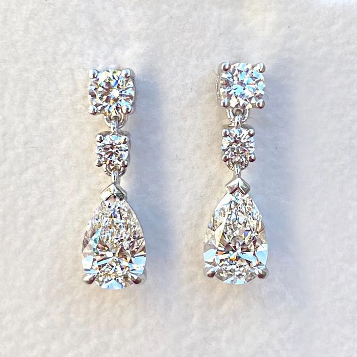 Classic Teardrop Earrings For Women, Micro Pave Pear Shape Zircon Bridal Banquet Jewelry