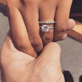 Luxury European Fashion Couple Rings, Simple Love Theme Simulated Wedding Matching Ring Set view 1